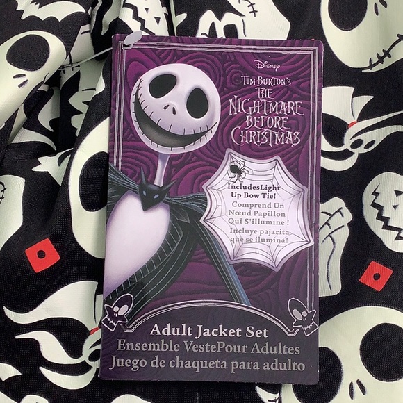Nightmare before Christmas Glow in the Dark Dinner Jacket W Bow Tie SZ S/M NWT - Picture 7 of 16